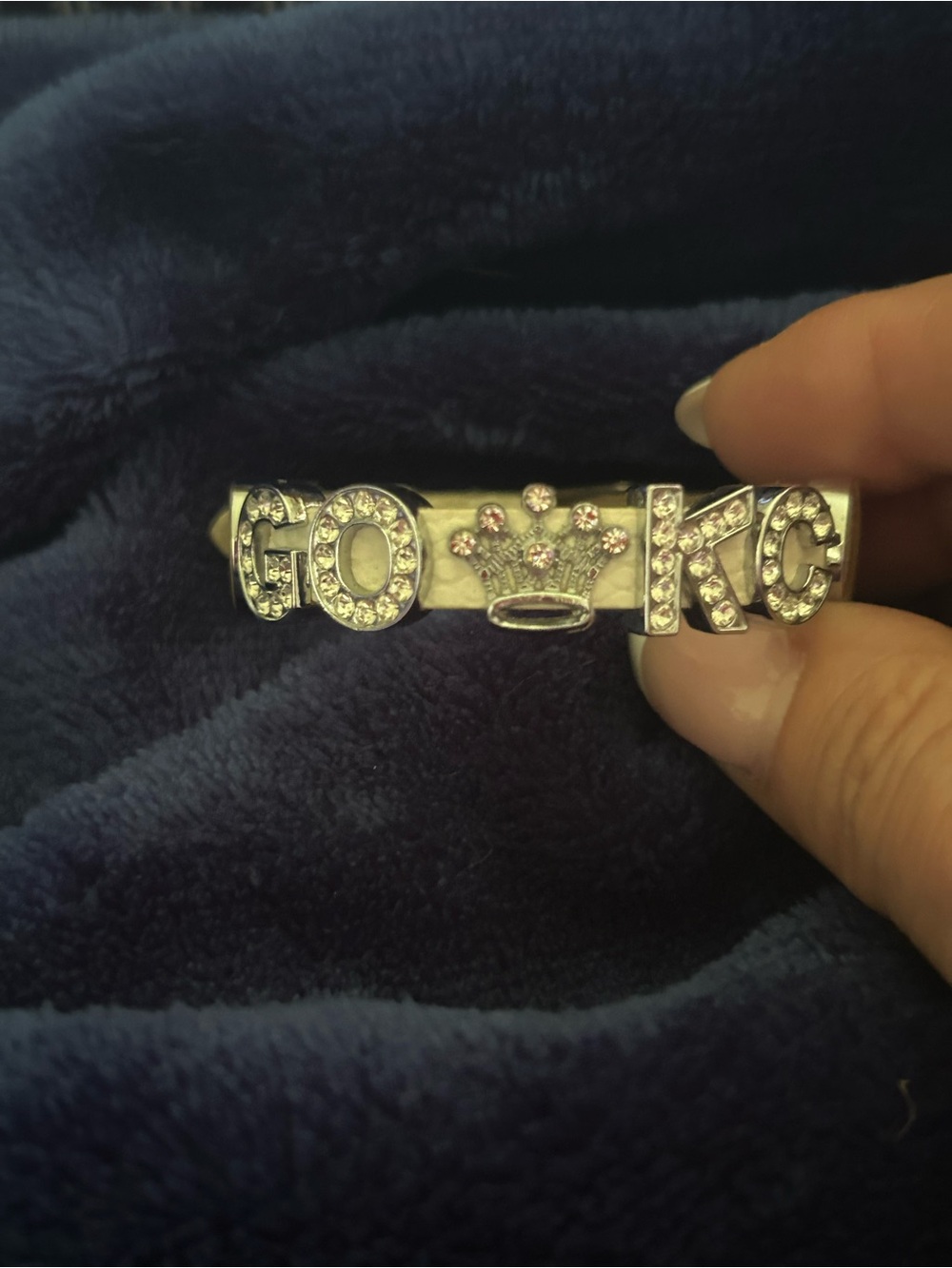 Vintage Kansas City Royals GOKC Crown Rhinestone Charm Bracelet